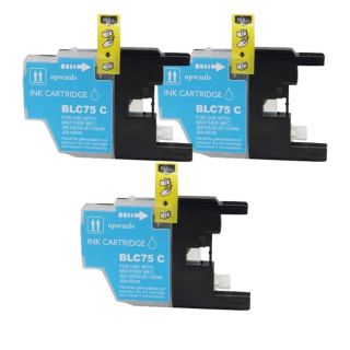 Brother Lc75 Remanufactured Compatible Cyan Ink Cartridge (pack Of 3)