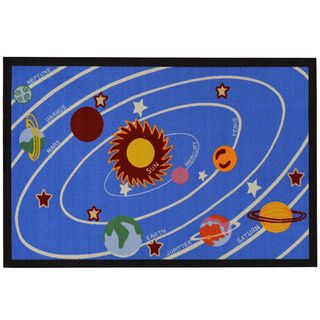 Childrens Solar System Design Blue Area Rug (33 X 5)