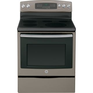 GE Smooth Surface Freestanding 5 Element 5.3 cu ft Self Cleaning with Steam Convection Electric Range (Slate) (Common 30 in; Actual 29.875 in)