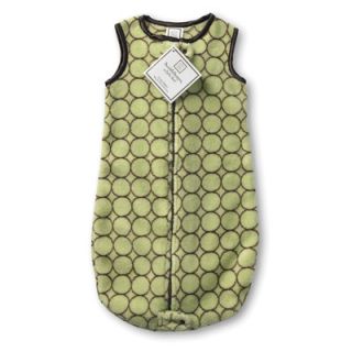 Swaddle Designs zzZipMe Sack in Pastel Lime with Brown Mod Circles SD 080LM/S
