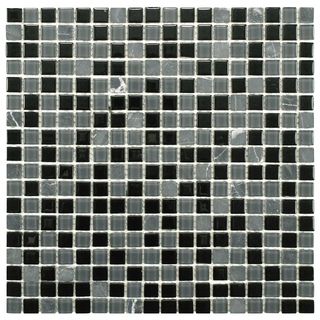 Somertile 11.75x11.75 View Mini Citadel Glass And Stone Mosaic Tile (pack Of 16)