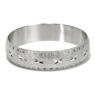 Michael Anthony Jewelry® Diamond Cut Stainless Steel Bangle Bracelet