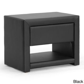 Baxton Studio Baxton Studio Massey Upholstered Modern Nightstand Black Size 1 drawer