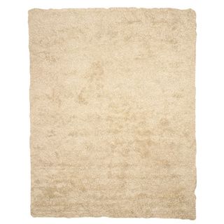 Handmade Wool And Viscose Ivory Shaggy Rug (8 X 10)