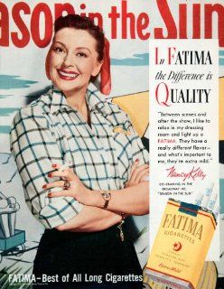 1951 Ad Fatima Cigarettes Liggett Myers Tobacco Nancy Kelly Actress Broadway   Original Print Ad  