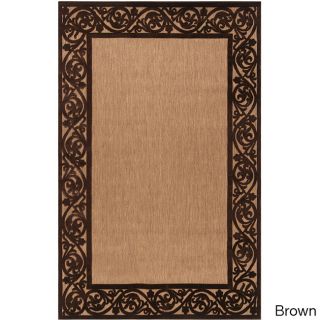 Surya Carpet, Inc Hand woven Tehama Bordered Area Rug (75 X 106) Brown Size 75 x 106
