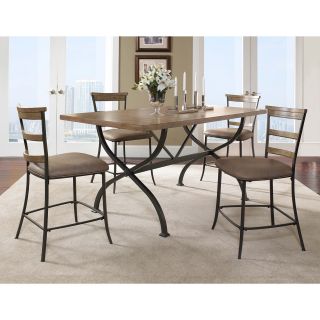 Hillsdale Charleston 5 piece Counter Height Rectangle Wood Dining Set With Ladder Back Stool Brown Size 5 Piece Sets