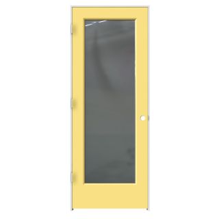 ReliaBilt 1 Panel Square Hollow Core Textured Molded Composite Right Hand Mirrored Interior Single Prehung Door (Common 80 in x 30 in; Actual 81.68 in x 31.56 in)