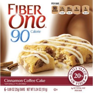Fiber One 90 Calorie Cinnamon Coffee Cake Bar 6 ct
