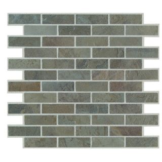 American Olean 7 Pack Highland Ridge Evergreen Thru Body Porcelain Mosaic Subway Floor Tile (Common 12 in x 12 in; Actual 11.87 in x 11.87 in)
