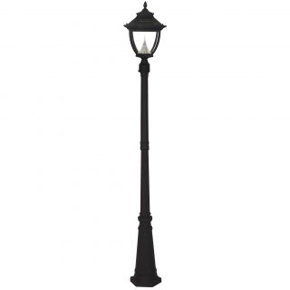 Gama Sonic Gs 104s Pagoda Black Post Solar Lamp With 8 Bright white Leds