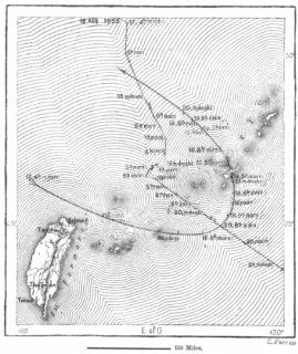 CHINA Typhoon of Novara, sketch map, c1885   Wall Maps