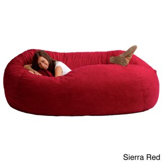 Comfort Research Fufsack Memory Foam Microfiber 7 foot Xxl Bean Bag Chair Red Size Jumbo