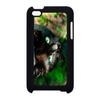 Rikki KnightTM Cat with Bright Green Eyes Design iPod Touch Black 4th Generation Hard Shell Case Computers & Accessories