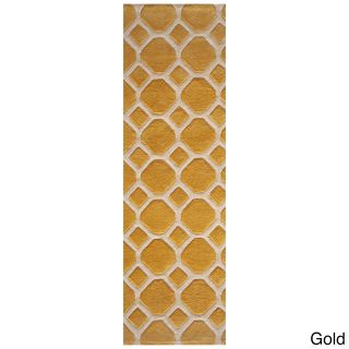 Hand tufted Honeycomb Polyester Rug (23 X 80)