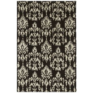 Swanky Black Ikat Wool Rug (96 X 13)