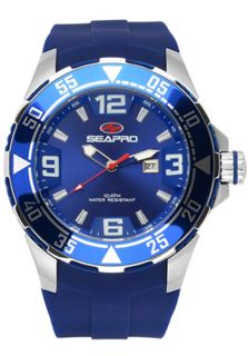 Seapro SP1116  Watches,Mens Blue Dial Blue Silicone, Casual Seapro Quartz Watches