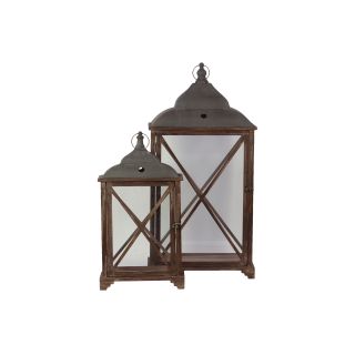 Wooden Lantern (set Of Two)