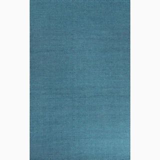 Hand made Blue Wool Eco friendly Rug (5x8)