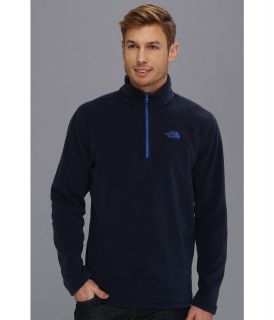 The North Face TKA 100 Microvelour Glacier 1/4 Zip Mens Long Sleeve Pullover (Blue)