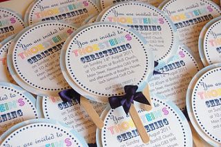 pack of lollipop christening invitations by made with love designs ltd