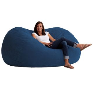 Comfort Research Fufsack Memory Foam Microfiber 6 foot Xl Bean Bag Chair Blue Size Extra Large