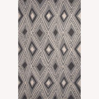 Hand tufted Stripe Pattern Blue Wool Rug (8x10)