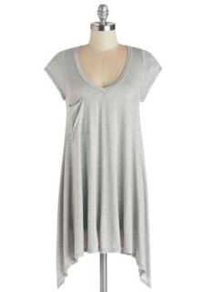 A Crush on Casual Top in Grey  Mod Retro Vintage Short Sleeve Shirts