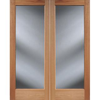ReliaBilt 1 Lite Solid Core Oak Universal Interior French Door (Common 80 in x 60 in; Actual 81.5 in x 61.5 in)