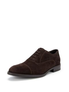 Suede Cap Toe Oxfords by testoni BASIC
