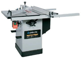 DELTA 36 715 Hybrid 10 Inch Left Tilt 1 3/4 Horsepower Intermediate Saw with T2 30 Inch Fence and 2 Cast Iron Extension Wings, 115/230 Volt 1 Phase   Power Table Saws  
