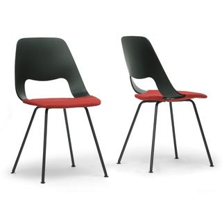 Vimm Black And Red Modern Dining Chair (set Of 2)