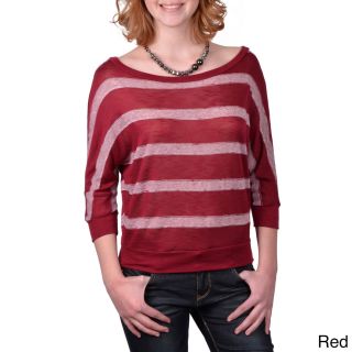 Journee Collection Journee Collection Juniors Striped Dolman Sleeve Top Red Size S (1  3)
