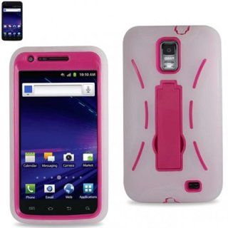 Samsung Galaxy S II Skyrocket/I727 Clear/Hot Pink Combo Silicone Case + Hard Cover + Kickstand Hybrid Case AT&T Cell Phones & Accessories