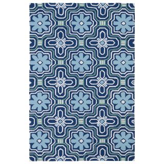 Indoor/ Outdoor Luau Blue Tile Rug (76 X 9)