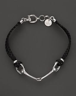 Gucci Horsebit Black Leather and Sterling Silver Bracelet's