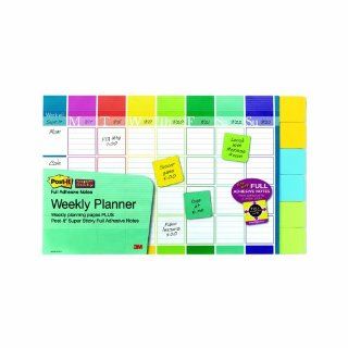 Post it Notes Weekly Planner, 18 x 12 Inches, 52 Weeks with 6 Pads of 2 x 2 Inch Notes  Office Desk Pad Calendars 
