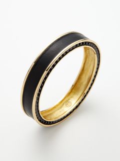 Black Leather & Stone Bangle by House of Harlow 1960