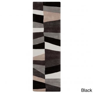 Hand tufted Geometric Contemporary Runner Rug (26 X 8)