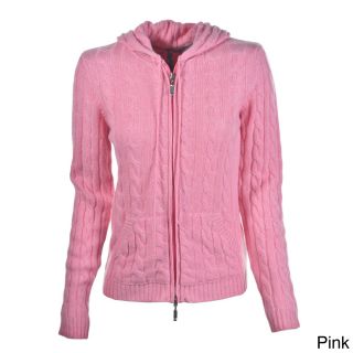 Luigi Baldo Luigi Baldo Womens Italian Cashmere Hooded Sweater Pink Size S (4  6)