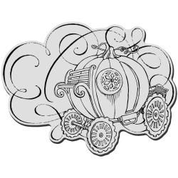 Stampendous Halloween Cling Rubber Stamp   Steampunk Coach