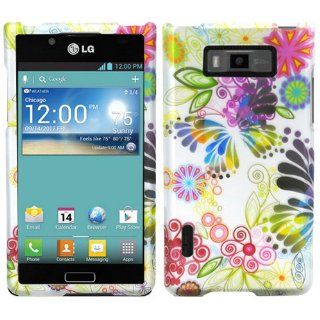 DragonCell Colorful Painting Butterfly Flower Graphic Image 2 Piece Snap On Phone Case Cover Protector with Rubber Coating for LG Splendor US730 / LG Venice VS730 VS 730 (US Cellular, Boost Mobile, Sprint)  Screen Protector Film Included Cell Phones &