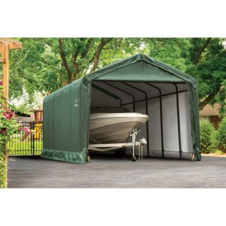 ShelterLogic ShelterTube Heavy-Duty Storage Shelter — 25ft.L x 12ft.W x 11ft.H, Green, Model# 62810  House Style Instant Garages