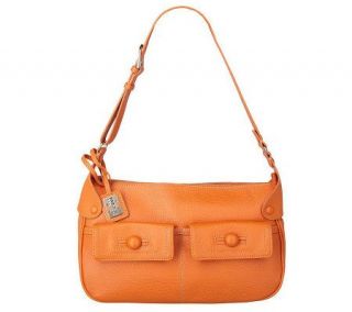 Maxx New York Lavita Leather Saddle Bag with Covered Buttons —