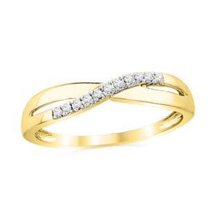 Diamond Accent Criss Cross Wave Band in 10K Gold   Zales