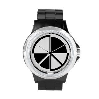 Peace Symbol Black And White Wrist Watch
