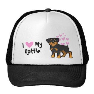 I Love My Rottweiler Trucker Hats
