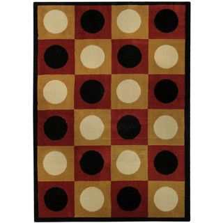 Ephesus Collection Geometric Boxes Dots Contemporary Area Rug (33 X 47)