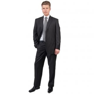 1st Universal Inc Mens Charcoal Modern Fit 2 button Suit Grey Size 36S