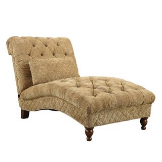 Golden Toned Accent Chaise With Elegant Traditional Style